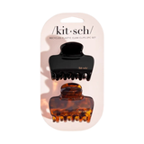 KITSCH Medium Puffy Claw Clips Set Black/Tortoise